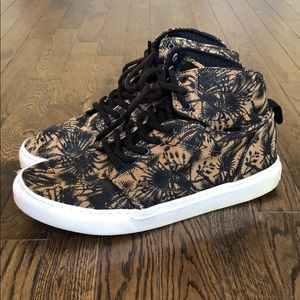 Men’s vans high top shoes floral palm tree size 12